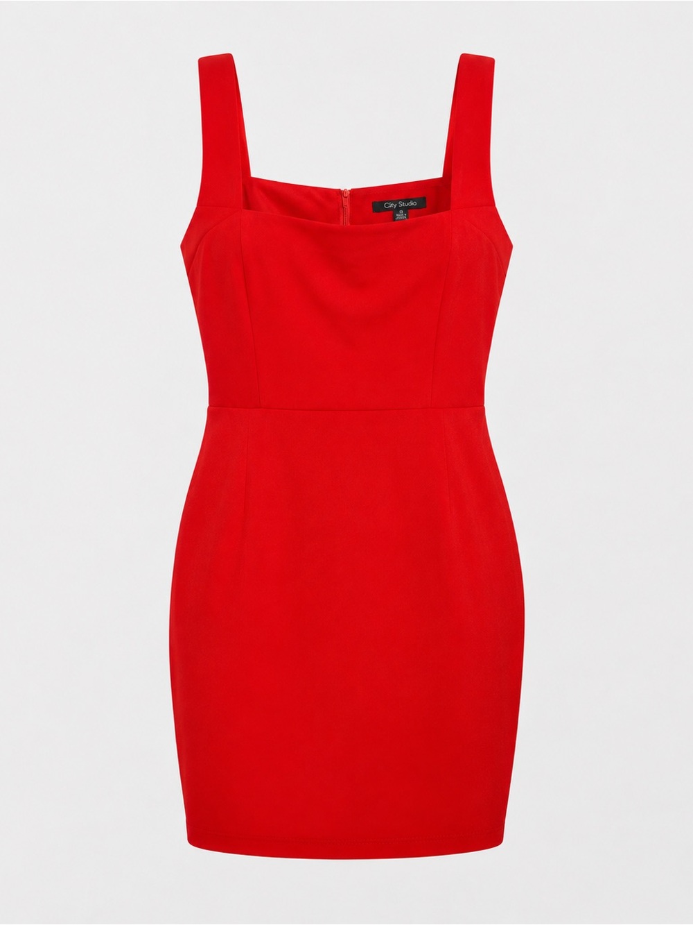 City Studio Bold Red Jrs size 13 Square-Neck Mini Dress